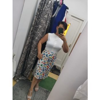 Pillangó mintás ceruza szoknya 