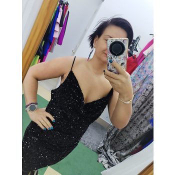 Fekete flitteres ruha 